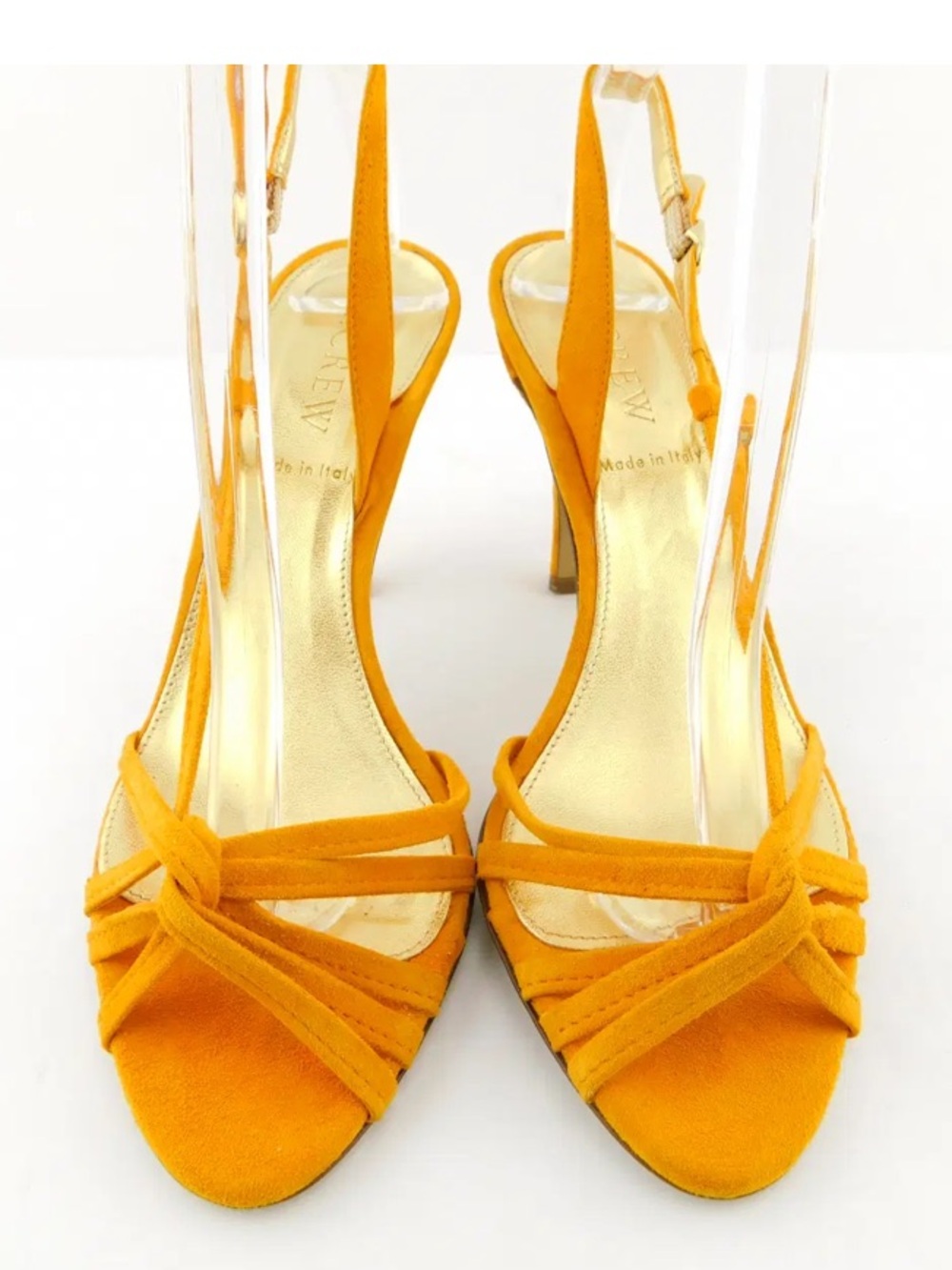 J. Crew Yellow Suede Knotted Strappy Slingback Heels